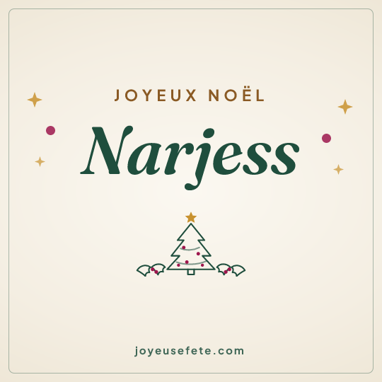 Image carrée « Joyeux Noël Narjess » pour WhatsApp