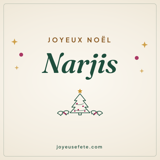 Image carrée « Joyeux Noël Narjis » pour WhatsApp