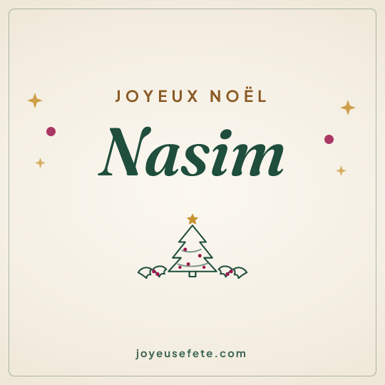 Image carrée « Joyeux Noël Nasim » pour WhatsApp