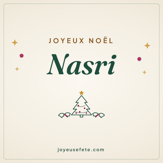 Image carrée « Joyeux Noël Nasri » pour WhatsApp