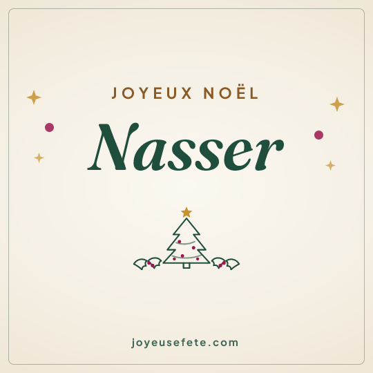 Image carrée « Joyeux Noël Nasser » pour WhatsApp