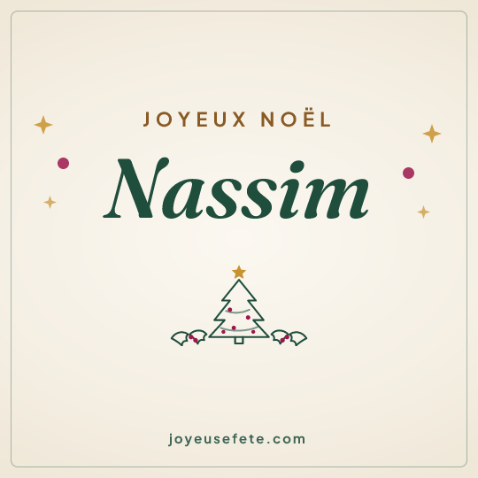 Image carrée « Joyeux Noël Nassim » pour WhatsApp