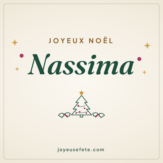 Image carrée « Joyeux Noël Nassima » pour WhatsApp