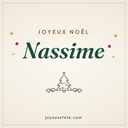Image carrée « Joyeux Noël Nassime » pour WhatsApp