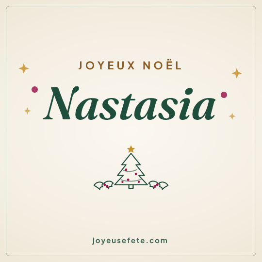 Image carrée « Joyeux Noël Nastasia » pour WhatsApp