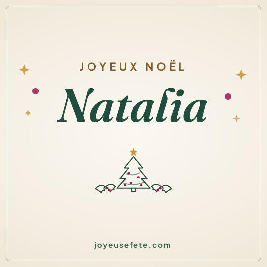 Image carrée « Joyeux Noël Natalia » pour WhatsApp