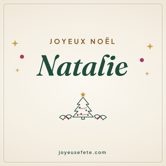 Image carrée « Joyeux Noël Natalie » pour WhatsApp