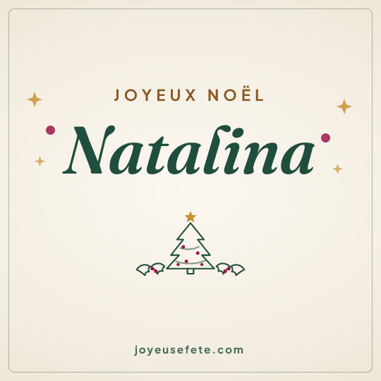 Image carrée « Joyeux Noël Natalina » pour WhatsApp