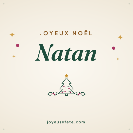 Image carrée « Joyeux Noël Natan » pour WhatsApp