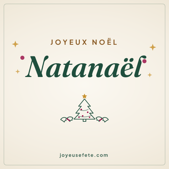 Image carrée « Joyeux Noël Natanaël » pour WhatsApp