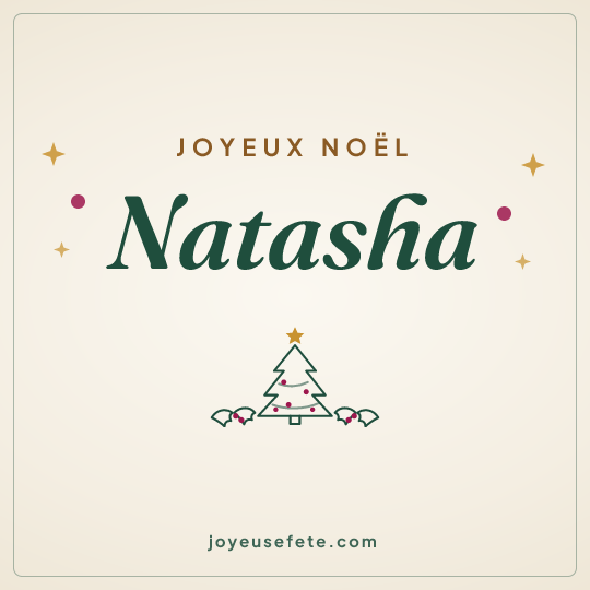 Image carrée « Joyeux Noël Natasha » pour WhatsApp