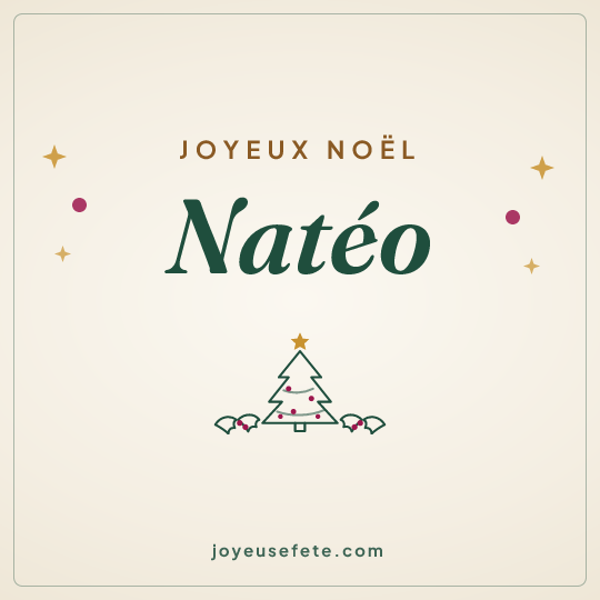 Image carrée « Joyeux Noël Natéo » pour WhatsApp