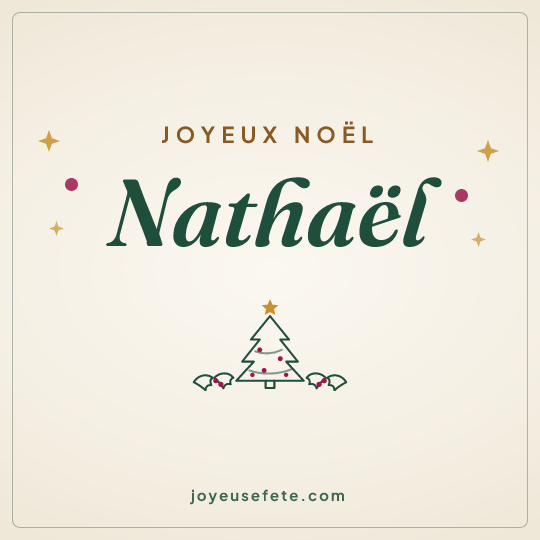 Image carrée « Joyeux Noël Nathaël » pour WhatsApp