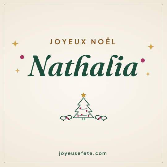 Image carrée « Joyeux Noël Nathalia » pour WhatsApp