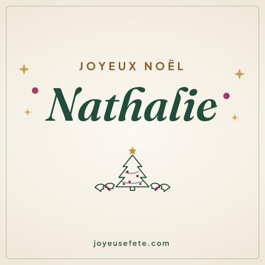 Image carrée « Joyeux Noël Nathalie » pour WhatsApp