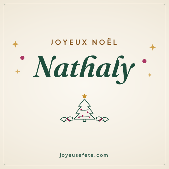 Image carrée « Joyeux Noël Nathaly » pour WhatsApp