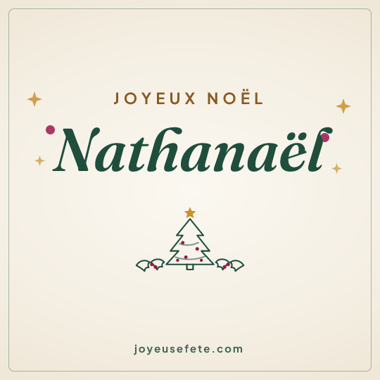 Image carrée « Joyeux Noël Nathanaël » pour WhatsApp
