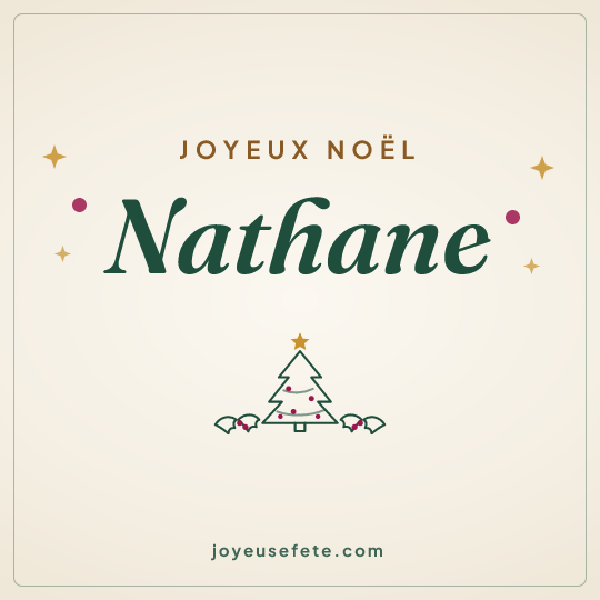 Image carrée « Joyeux Noël Nathane » pour WhatsApp