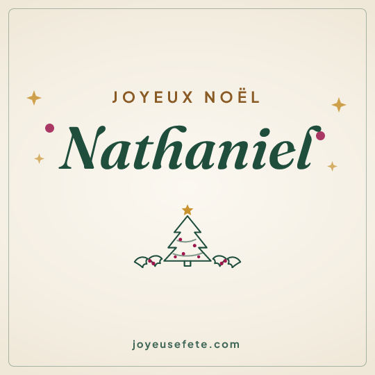 Image carrée « Joyeux Noël Nathaniel » pour WhatsApp