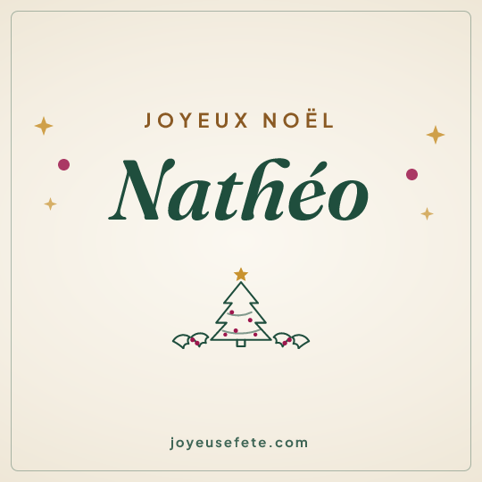 Image carrée « Joyeux Noël Nathéo » pour WhatsApp