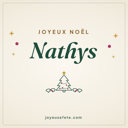 Image carrée « Joyeux Noël Nathys » pour WhatsApp