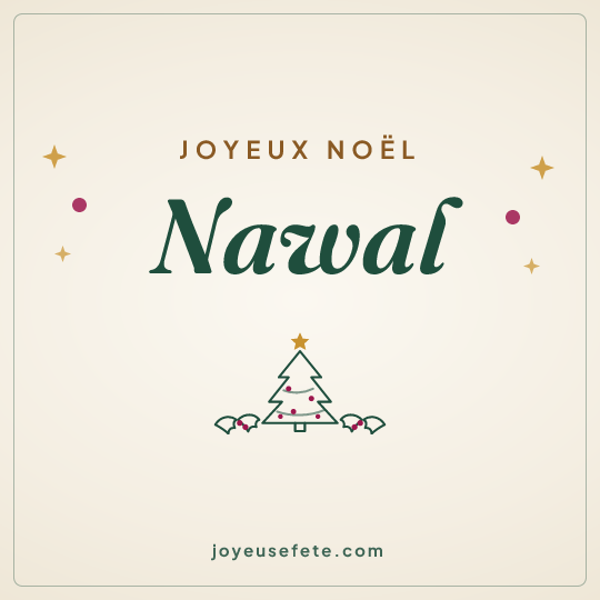 Image carrée « Joyeux Noël Nawal » pour WhatsApp