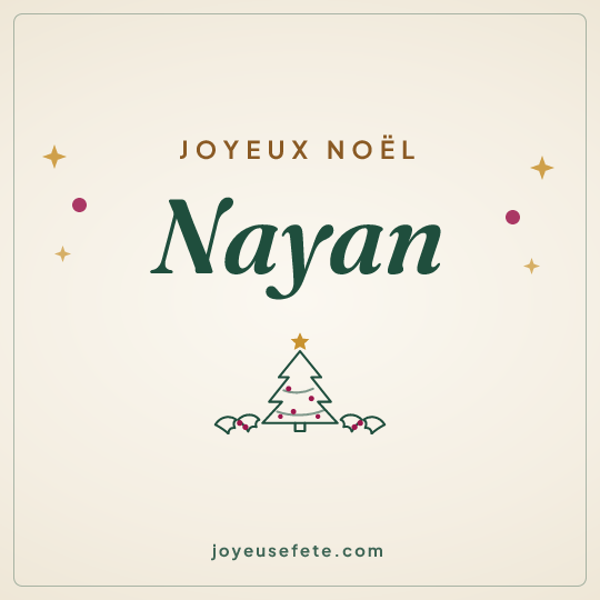 Image carrée « Joyeux Noël Nayan » pour WhatsApp