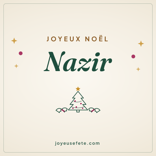 Image carrée « Joyeux Noël Nazir » pour WhatsApp