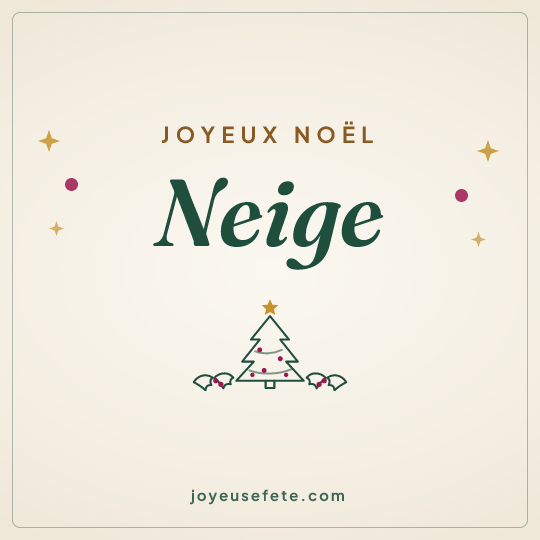 Image carrée « Joyeux Noël Neige » pour WhatsApp