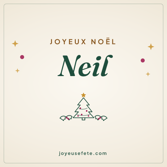 Image carrée « Joyeux Noël Neil » pour WhatsApp