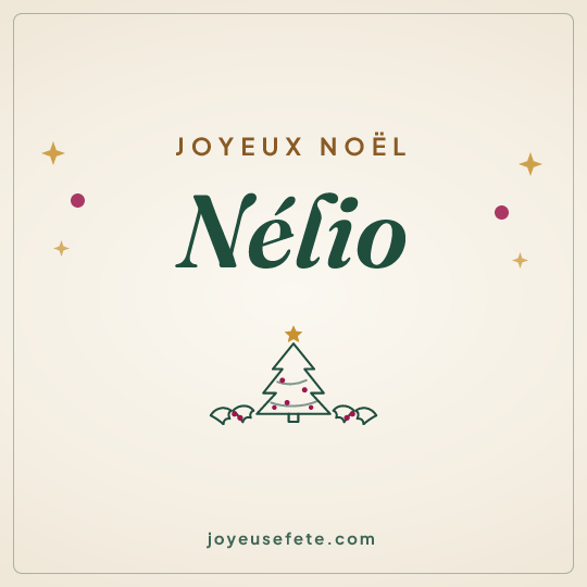 Image carrée « Joyeux Noël Nélio » pour WhatsApp