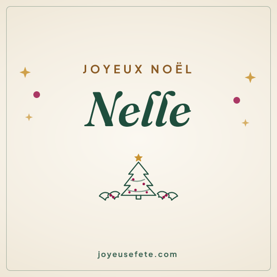 Image carrée « Joyeux Noël Nelle » pour WhatsApp