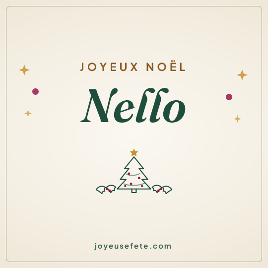 Image carrée « Joyeux Noël Nello » pour WhatsApp