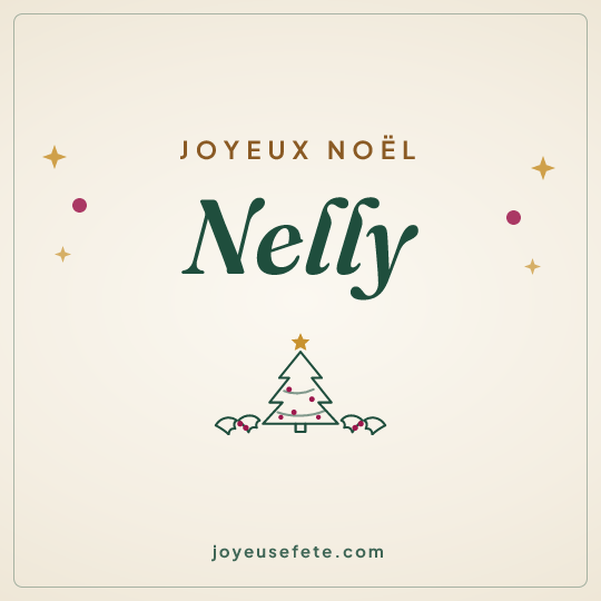 Image carrée « Joyeux Noël Nelly » pour WhatsApp