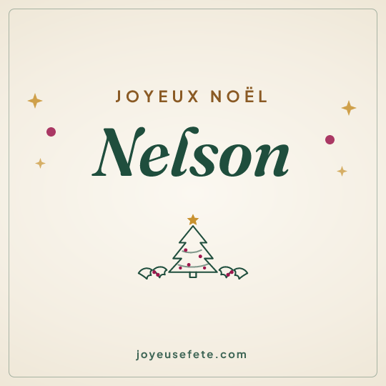 Image carrée « Joyeux Noël Nelson » pour WhatsApp