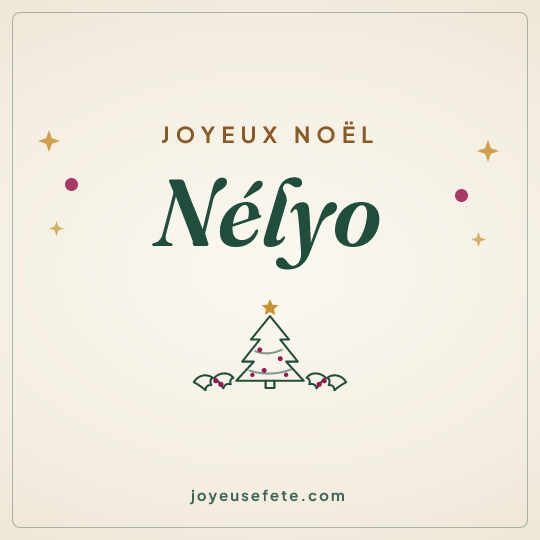 Image carrée « Joyeux Noël Nélyo » pour WhatsApp