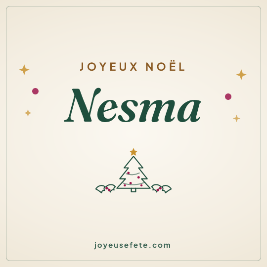 Image carrée « Joyeux Noël Nesma » pour WhatsApp