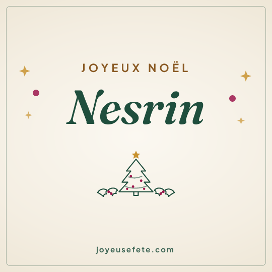 Image carrée « Joyeux Noël Nesrin » pour WhatsApp