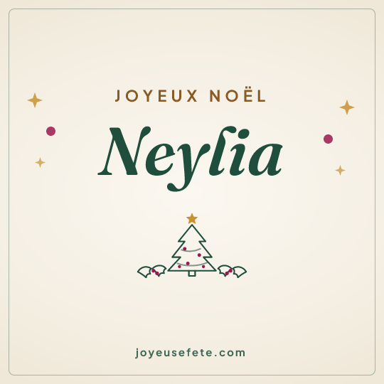Image carrée « Joyeux Noël Neylia » pour WhatsApp