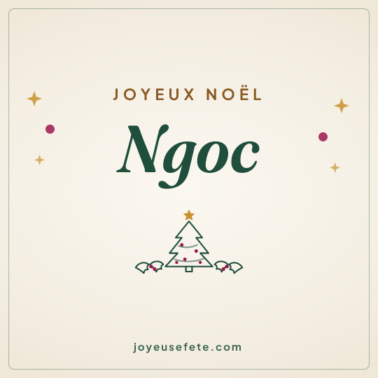 Image carrée « Joyeux Noël Ngoc » pour WhatsApp