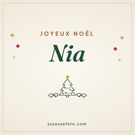 Image carrée « Joyeux Noël Nia » pour WhatsApp