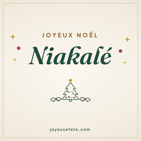 Image carrée « Joyeux Noël Niakalé » pour WhatsApp