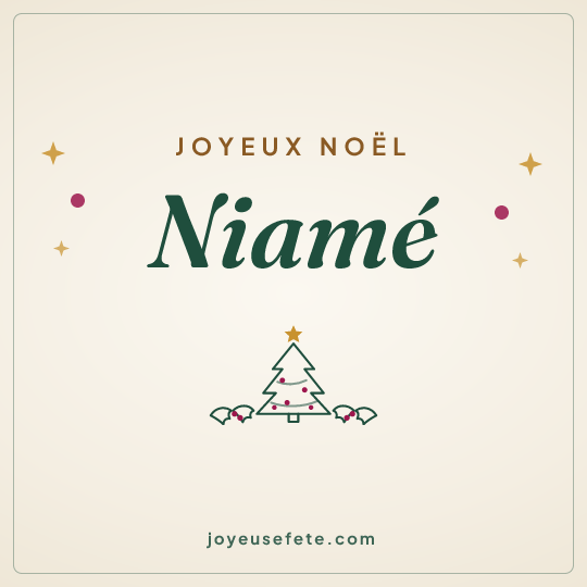 Image carrée « Joyeux Noël Niamé » pour WhatsApp