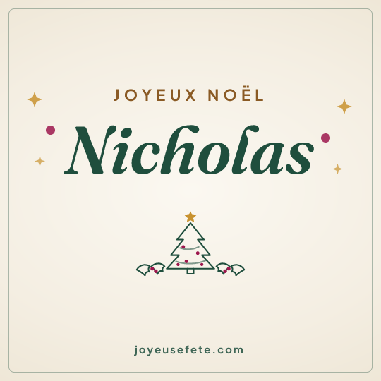 Image carrée « Joyeux Noël Nicholas » pour WhatsApp