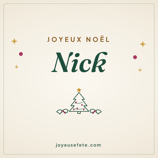 Image carrée « Joyeux Noël Nick » pour WhatsApp
