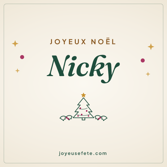 Image carrée « Joyeux Noël Nicky » pour WhatsApp