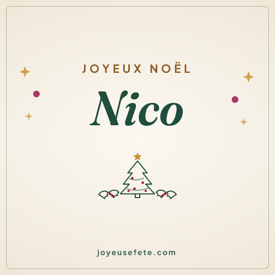 Image carrée « Joyeux Noël Nico » pour WhatsApp