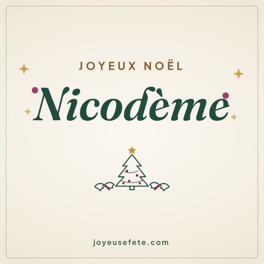 Image carrée « Joyeux Noël Nicodème » pour WhatsApp