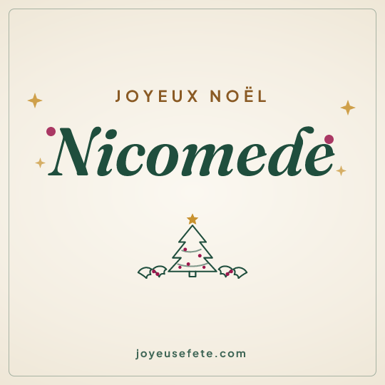 Image carrée « Joyeux Noël Nicomede » pour WhatsApp