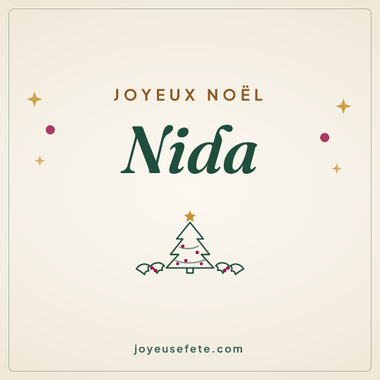 Image carrée « Joyeux Noël Nida » pour WhatsApp